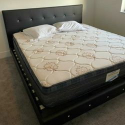 King Bed Frame Diamond Model/ Nueva/ Mattress Sold Separately 