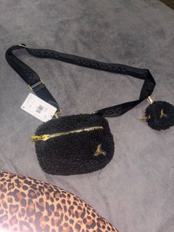Jordan Sherpa Fanny Pack Black and Gold