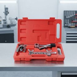 Everwell 45° Flaring & Cutter Tool Kit for 3/16", 1/4", 5/16", 3/8", 7/16", 1/2" & 5/8" O.D. Tubing – Single & Double Flares, Carbon Steel, Includes C