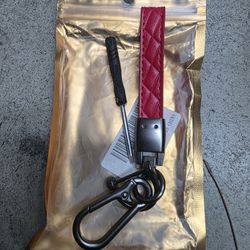 Red Leather Key Chain Strap