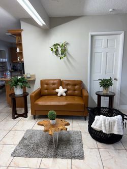 BEAUTIFUL LOVESEAT AND SIDE TABLES