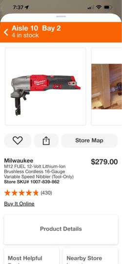 Milwaukee m12 fuel 16ga variable speed nibbler new