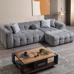 Ivy Gray Boucle Sectional, Financing AVAILABLE 