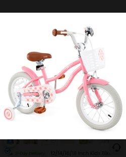 16inch Kids Bike with Training Wheels and Basket.