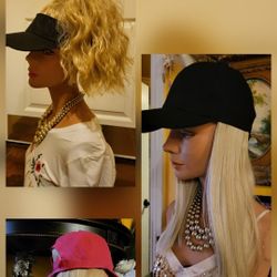 Hat With Attached Hair.  $45 Each 