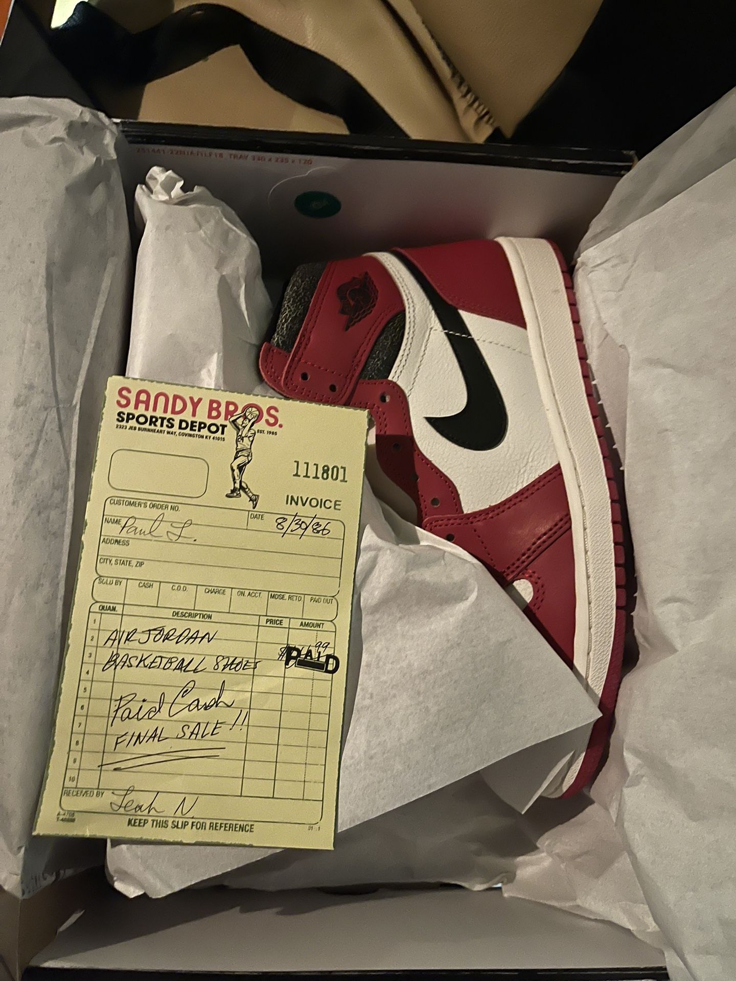 jordan 1 lost and found size 8.5