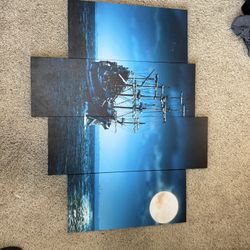 Pirate Ship 4 Piece Canvas 