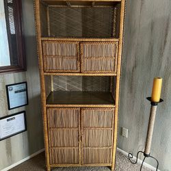 Vintage Wicker / Rattan Shelf Unit