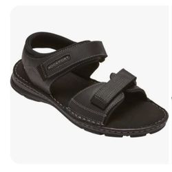 NEW Rockport Men's Darwyn Quarter Strap Sandals US Men Size 10 Black 