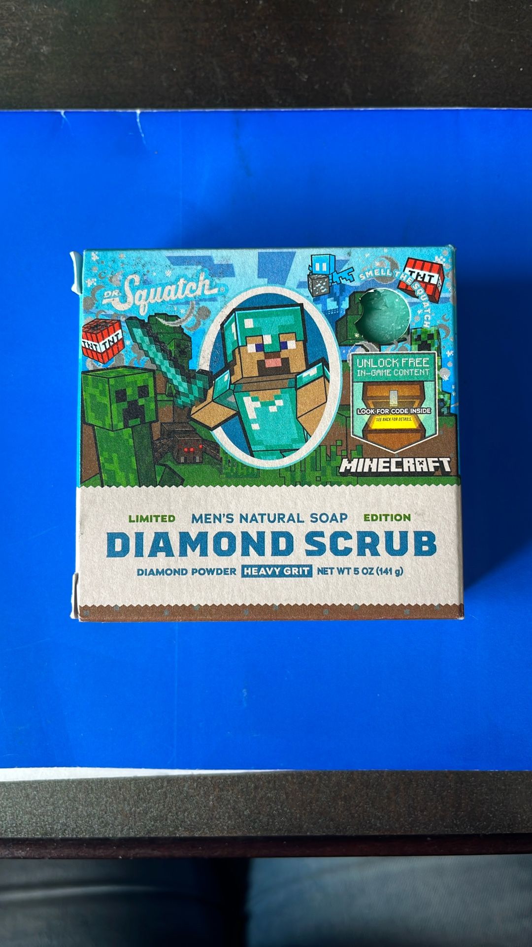 Dr Squatch Minecraft Limited Edition Diamond Scrub Soap Bar
