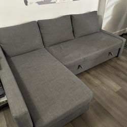 Ikea FRIHETEN Sleeper sectional,3 seat w/storage, Skiftebo dark gray