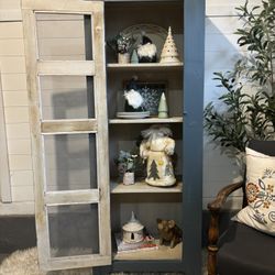 Narrow Rustic Primitive Pie Safe / Cabinet / Shelf