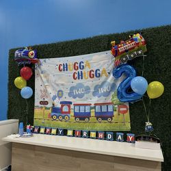 Train Theme birthday backdrop