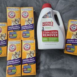 ARM & HAMMER Cat Litter Deodorizer & NATURE's MIRACLE Stain Odor Remover
