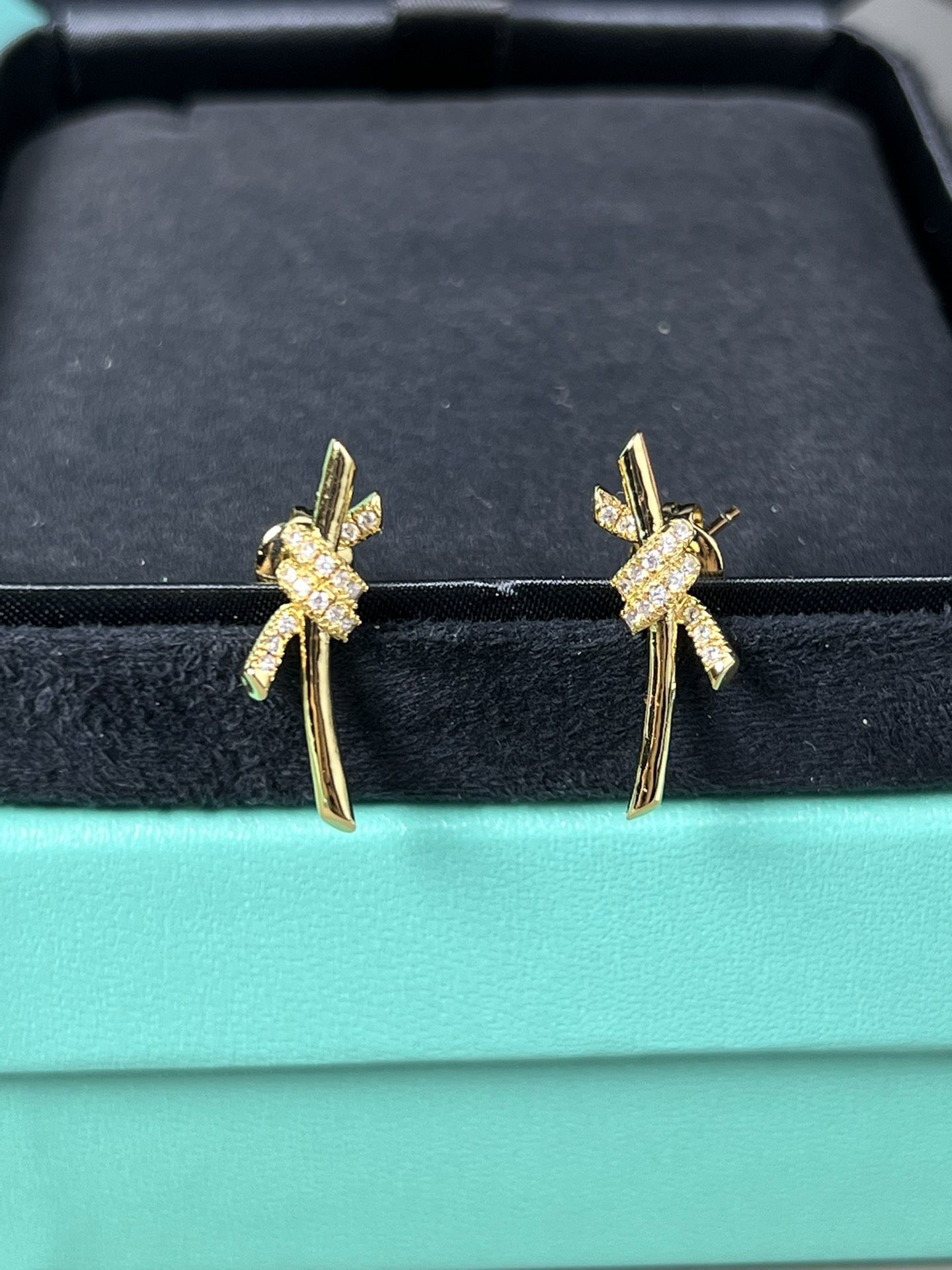 Tiffany & Co. Knot Wrap Diamond Stud Earrings