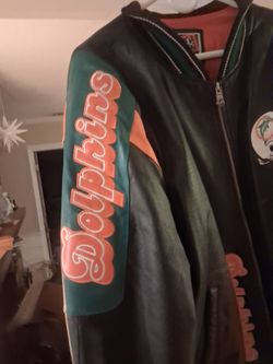 GIII Dolphins Leather Jacket