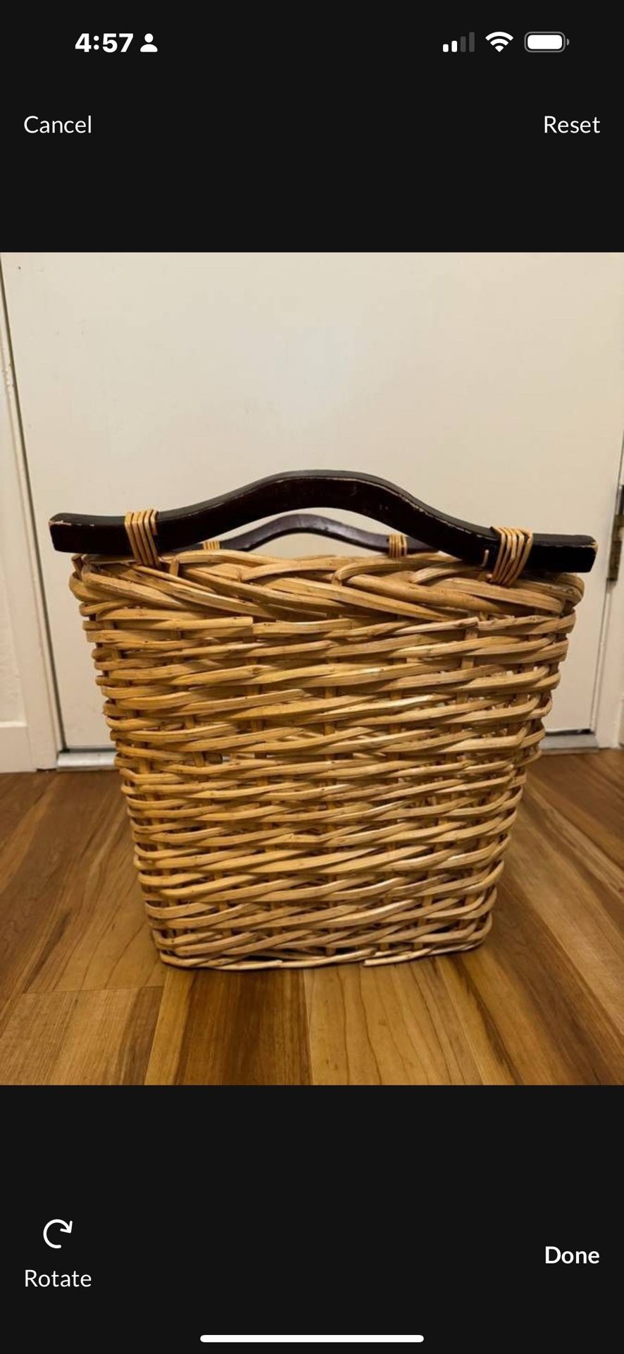 GREAT STURDY BASKET WITH HANDLES IN EXCELLENT CONDITION