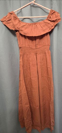 Ruffled off the shoulder dress