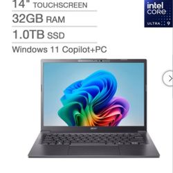 Acer Aspire 14" AI Copilot+ PC – Intel Core Ultra 9 processor 288V – WUXGA (1920 x 1200) Touchscreen – 32GB RAM - 1TB SSD- Windows 11 Home - Steel Gra