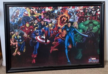 Marvel Hero’s framed poster