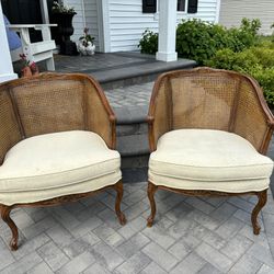 Bernhardt Round Cane Chairs