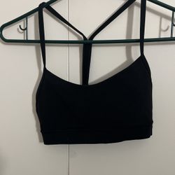 Lululemon  Flow Y  Black Sports Bra Size 2
