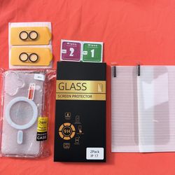 iPhone 17 phone case + screen and camera protector