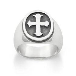 James Avery Retired 925 Sterling Silver Raised Fleuree Cross Ring