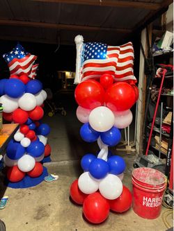 4th Of July Balloon Columns