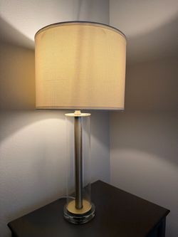 Modern Table Lamp with Glass Column Base