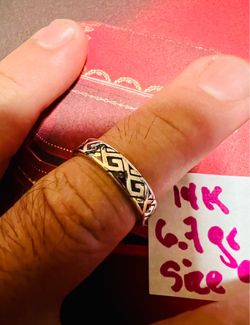 14K Solid White Gold Wedding Band 6.7Gr Size 9