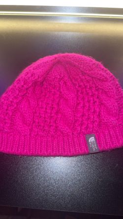 Pink North Face beanie