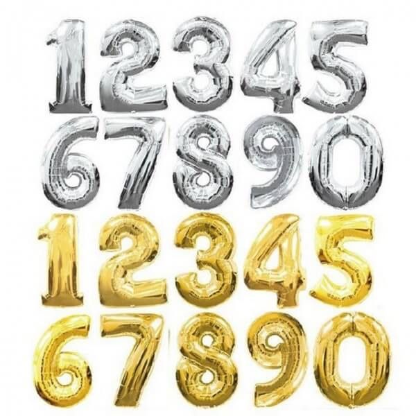 42β Foil Number Balloons π Gold , Silver , Rose Gold