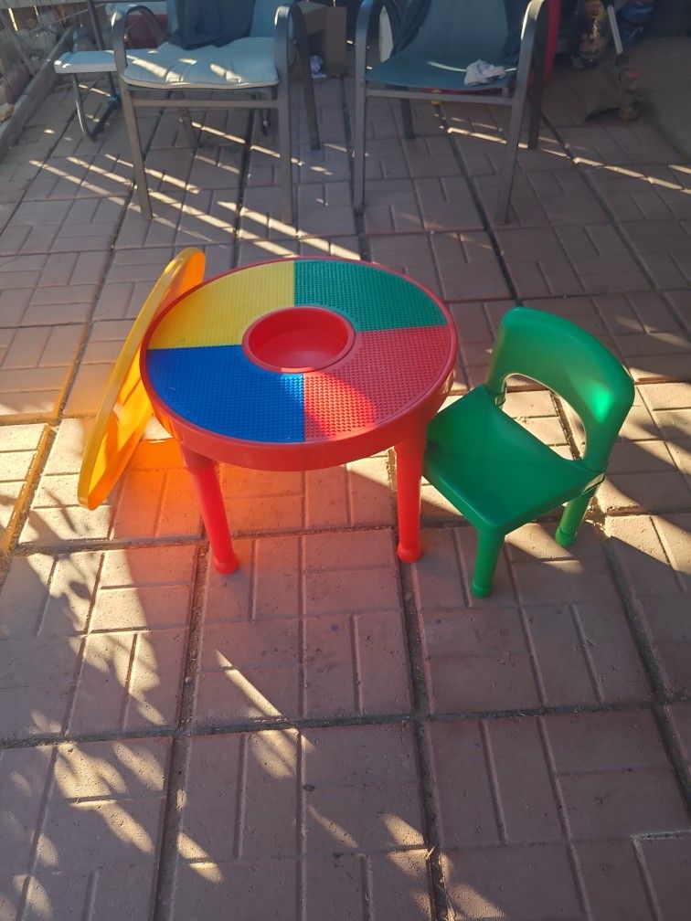 Kids Multi Use Lego Table And Chair
