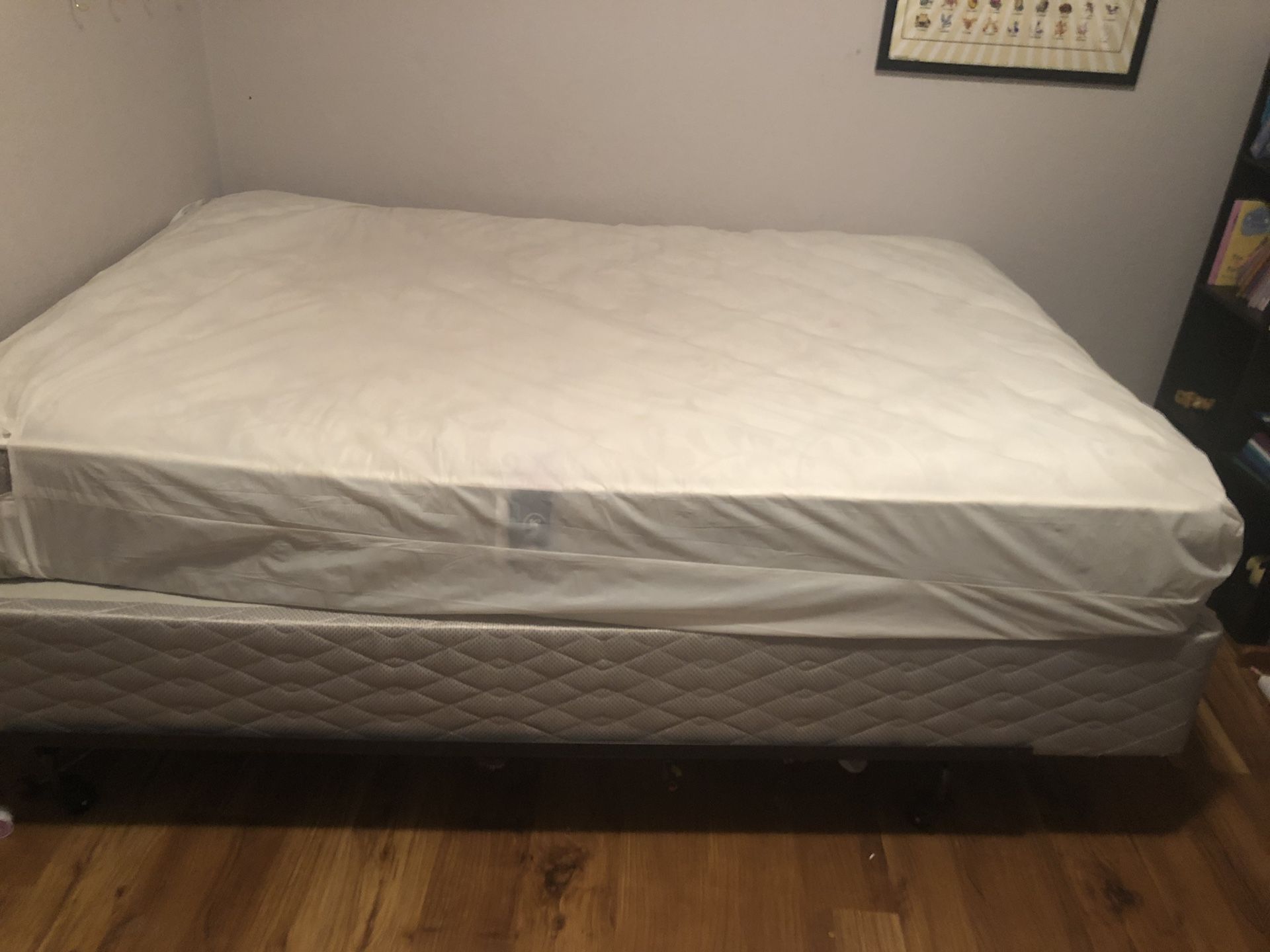 Full size bed, mattress and frame