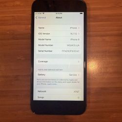 Apple iPhone 8 - Space Gray 64GB (Unlocked) - Model 1863. Excellent condition.