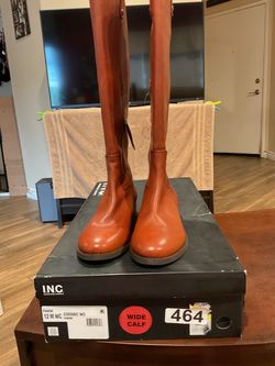 I.N.C. Fawne Cognac Wide Calf Knee-High Boots Size 12W
