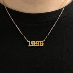 Gold Chain Birth Year Necklace (1996) 