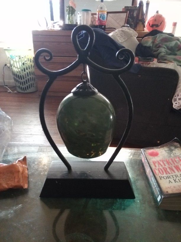 Beautiful Glass And Jade Antique Bell Rare 