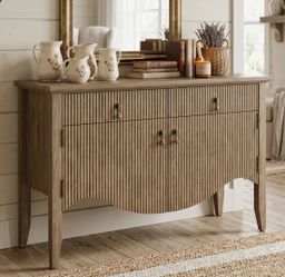 Farmhouse Wood Sideboard Cabinet with Drawers