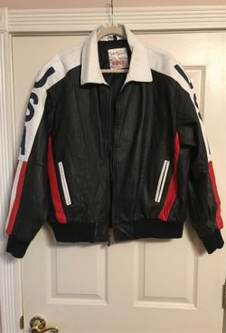 XL Size Genuine Leather American Flag