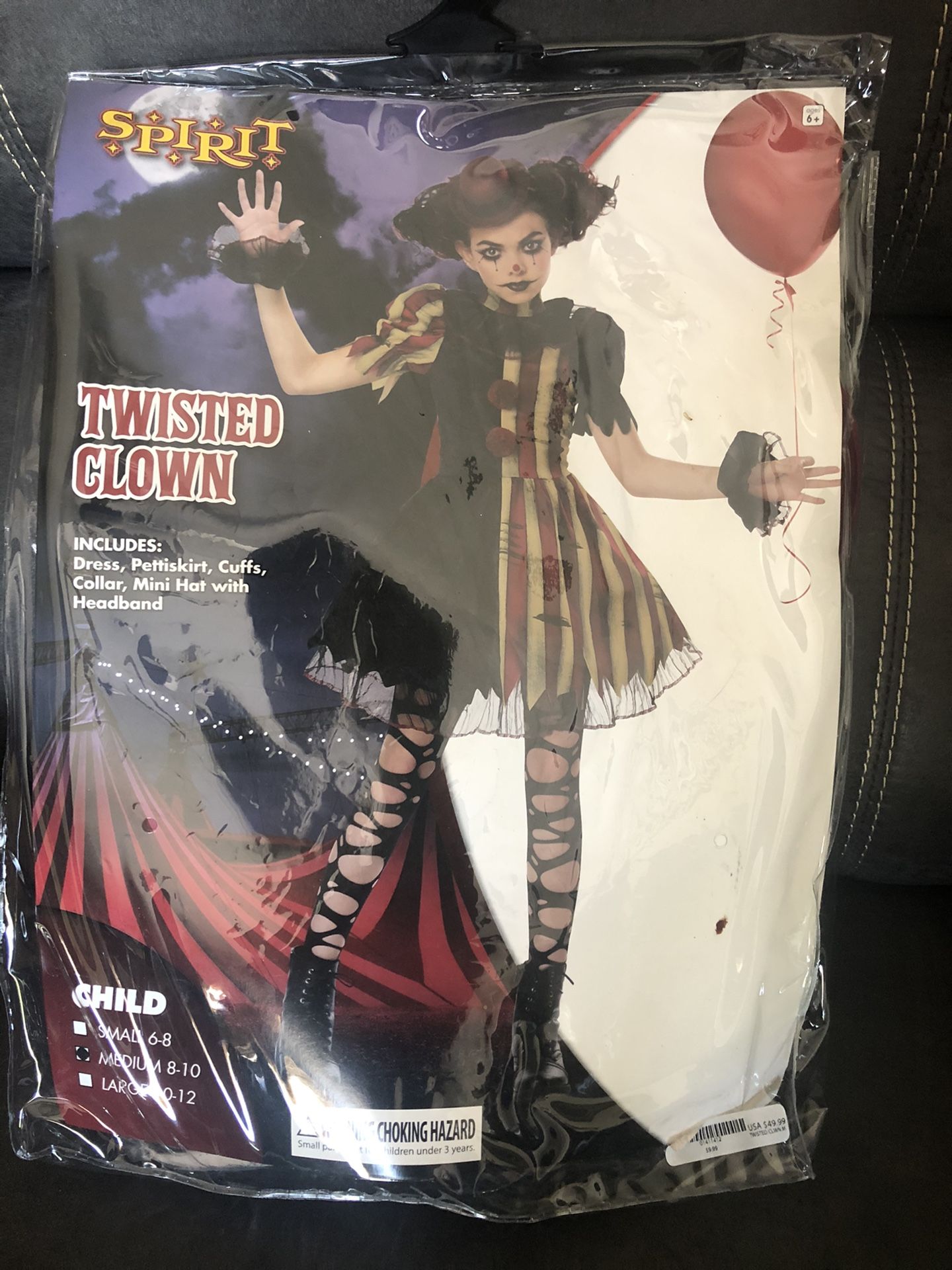 Girls Halloween costume twisted clown