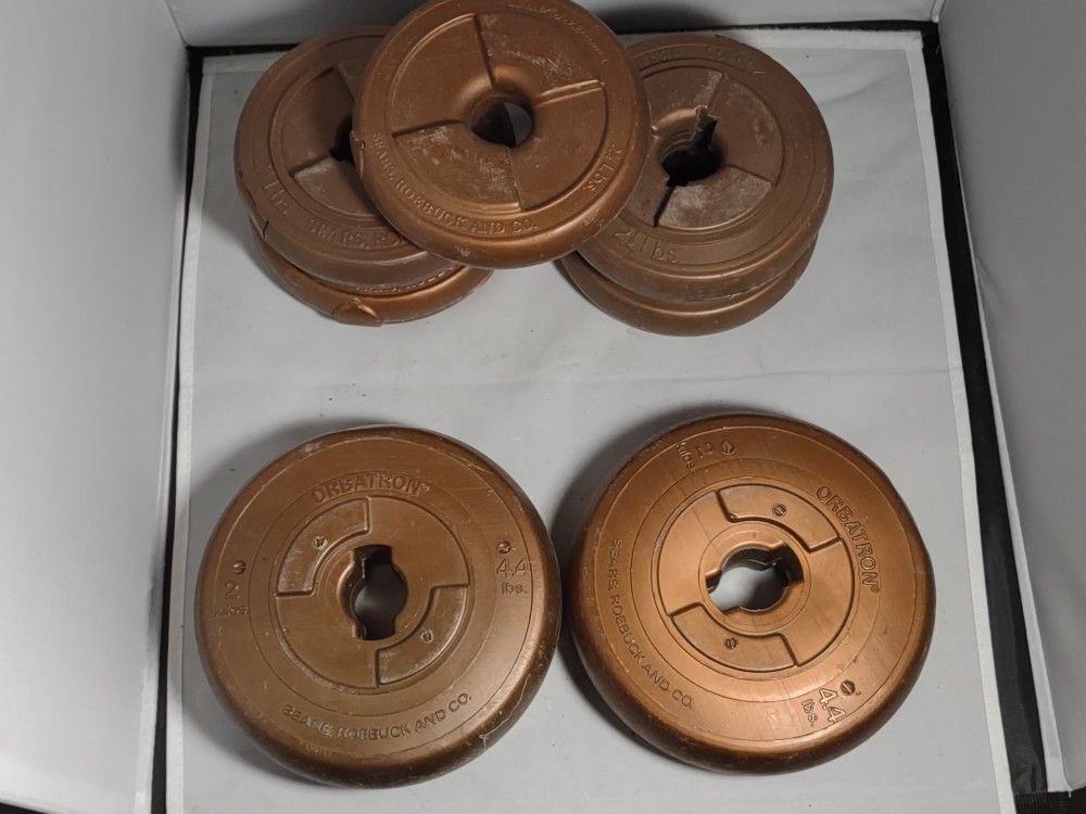 Set Of Seven Orbatron 2.5 Lb And 4.4 Lb Dumbbell Weights