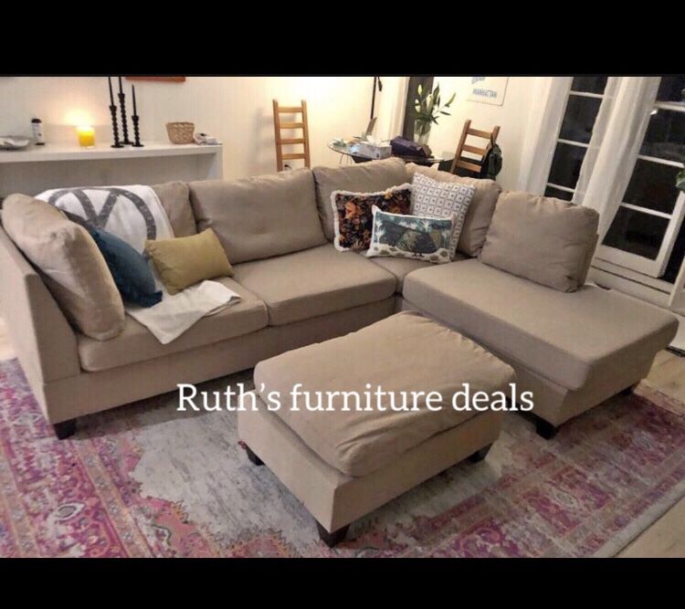 Brand New 3-pc Sectional Sofa With Ottoman 