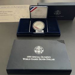 1995  SPECIAL OLYMPICS WORLD GAMES PROO MINT SILVER DOLLAR 