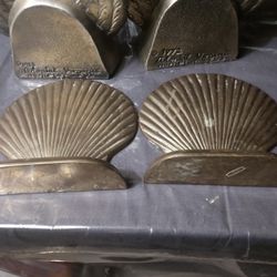 Solid Brass Seashell Bookends