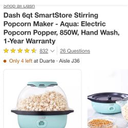 Brand New, Dash 6qt Popcorn Machine