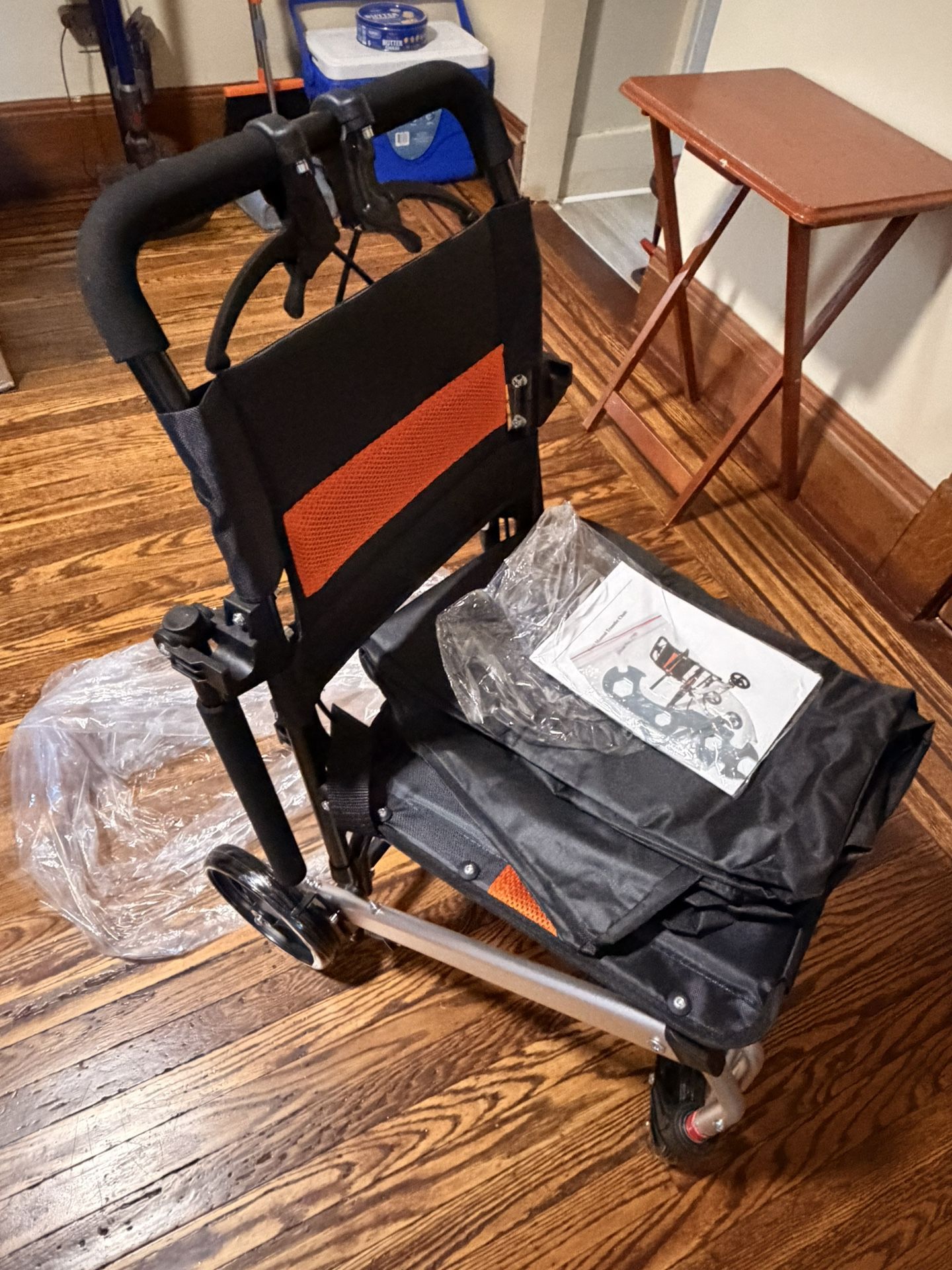 Upgraded Transport Wheelchair, Telescopic Handle, Inflatable Seat, light weight 