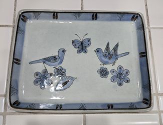 El Palomar Tonala stoneware serving platter. 8 3/4" x 11 1/4"