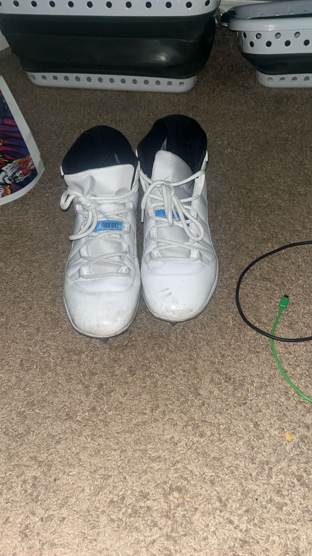 Jordan 11 Football Cleats Legend Blue Size 14